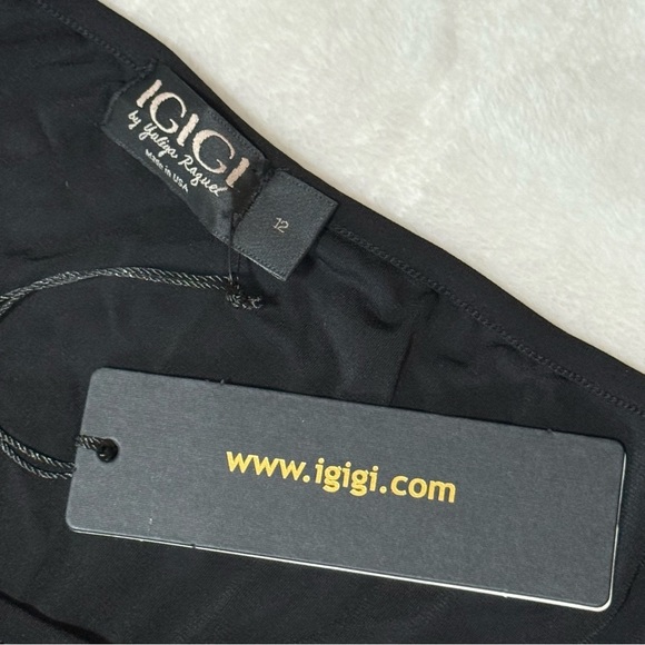 IGIGI Womens 12 NWT Cocktail Dress Empire Waist Mesh High Low Hem Bold Print - Picture 9 of 11